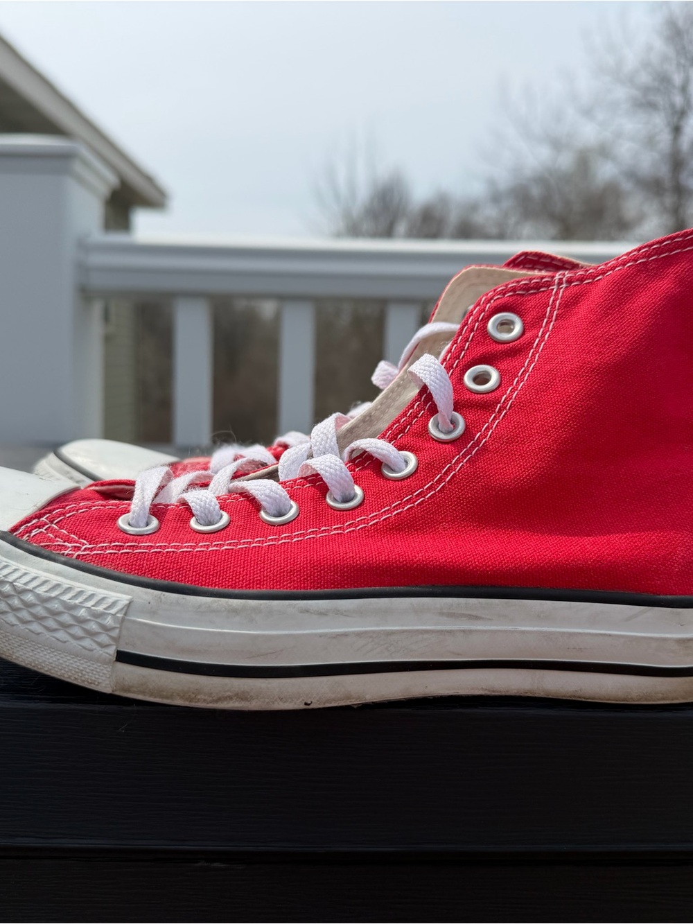 Converse Red High Top Chuck Taylor All Star Sneakers Men’s 7 Woman’s 9 - Picture 8 of 8